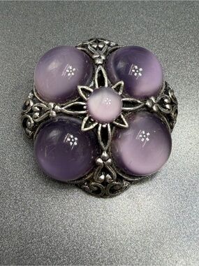 Vintage Celtic Glass Cabochon Brooch #25cel